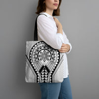 Philippines Batok Tribal Inspired Tattoo White Tote Bag LT05 - Polynesian Pride