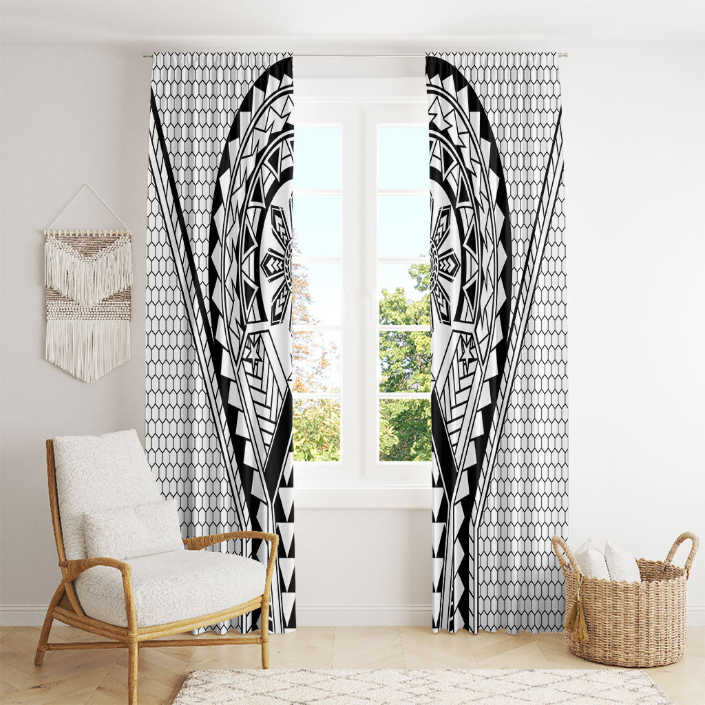 Philippines Batok Tribal Inspired Tattoo White Window Curtain LT05 - Polynesian Pride