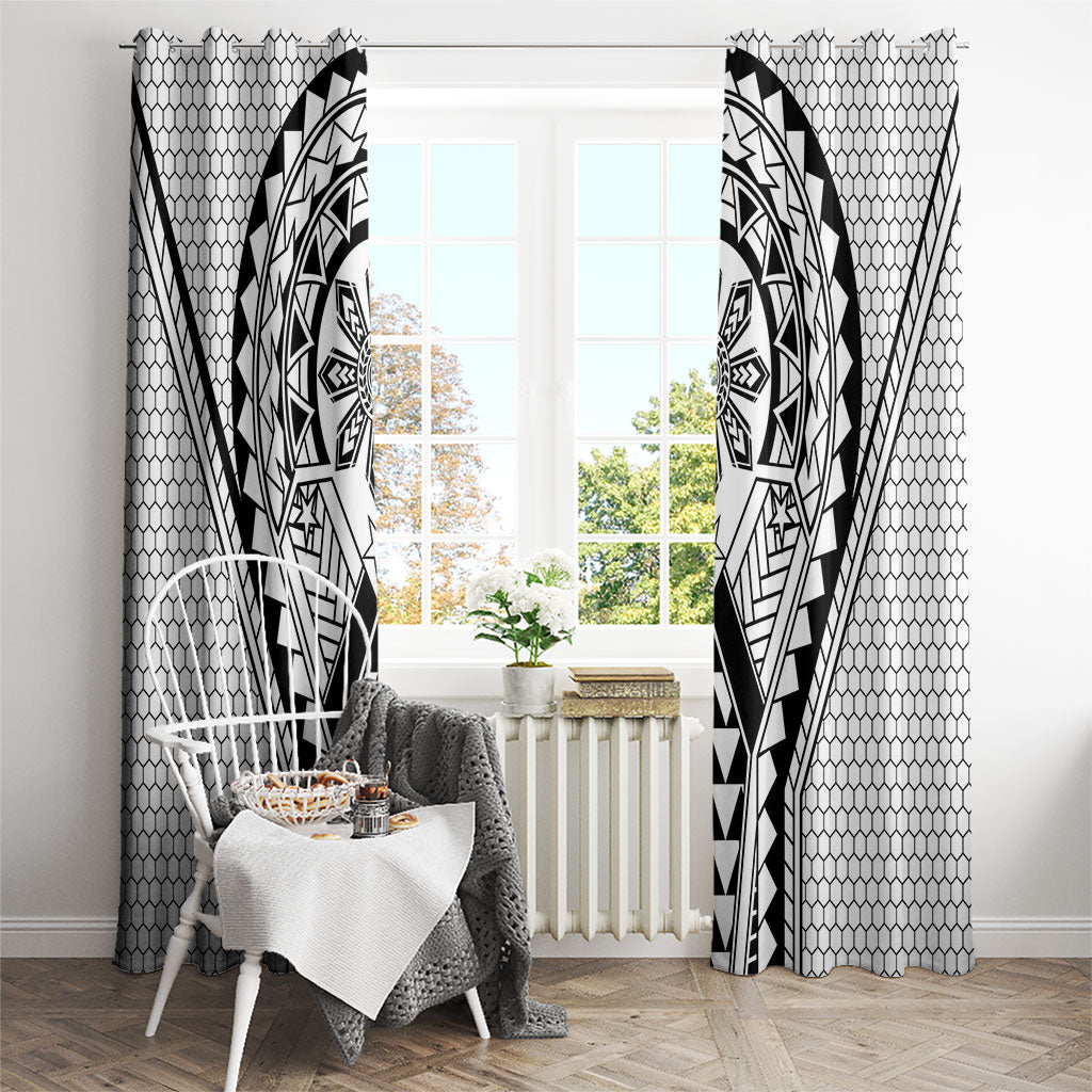 Philippines Batok Tribal Inspired Tattoo White Window Curtain LT05 - Polynesian Pride