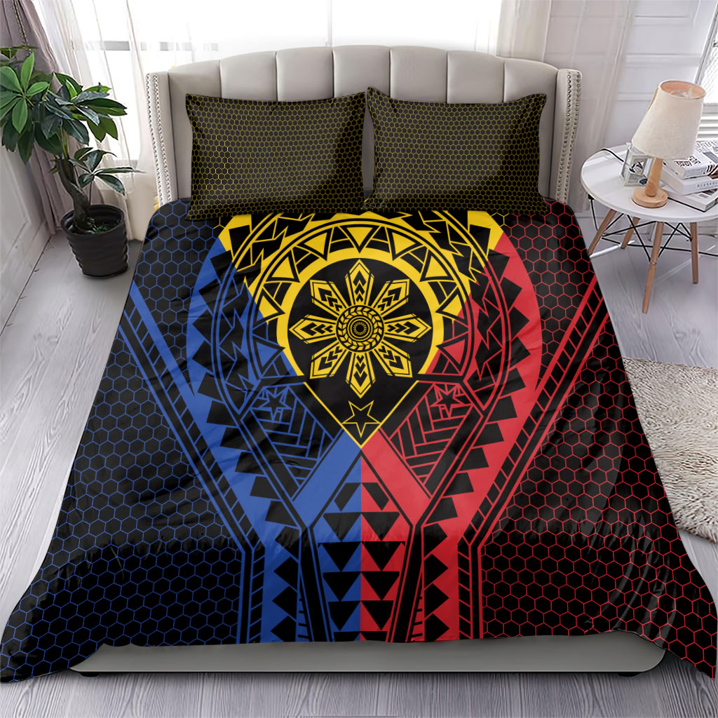 Philippines Batok Tribal Inspired Tattoo Bedding Set LT05 - Polynesian Pride