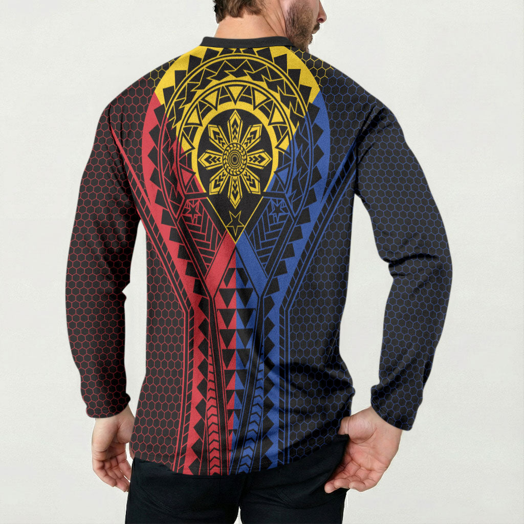 Philippines Batok Tribal Inspired Tattoo Button Sweatshirt LT05 - Polynesian Pride