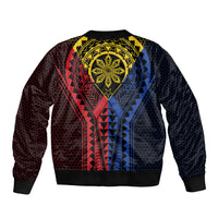 Philippines Batok Tribal Inspired Tattoo Sleeve Zip Bomber Jacket LT05 - Polynesian Pride