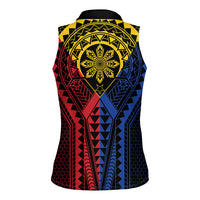 Philippines Batok Tribal Inspired Tattoo Women Sleeveless Polo Shirt LT05 - Polynesian Pride