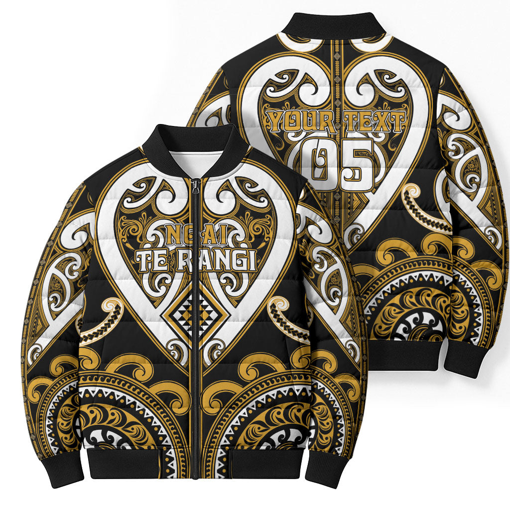 Custom Aotearoa Ngai Te Rangi Bomber Puffer Jacket Maori Tribal Pattern LT05 - Polynesian Pride