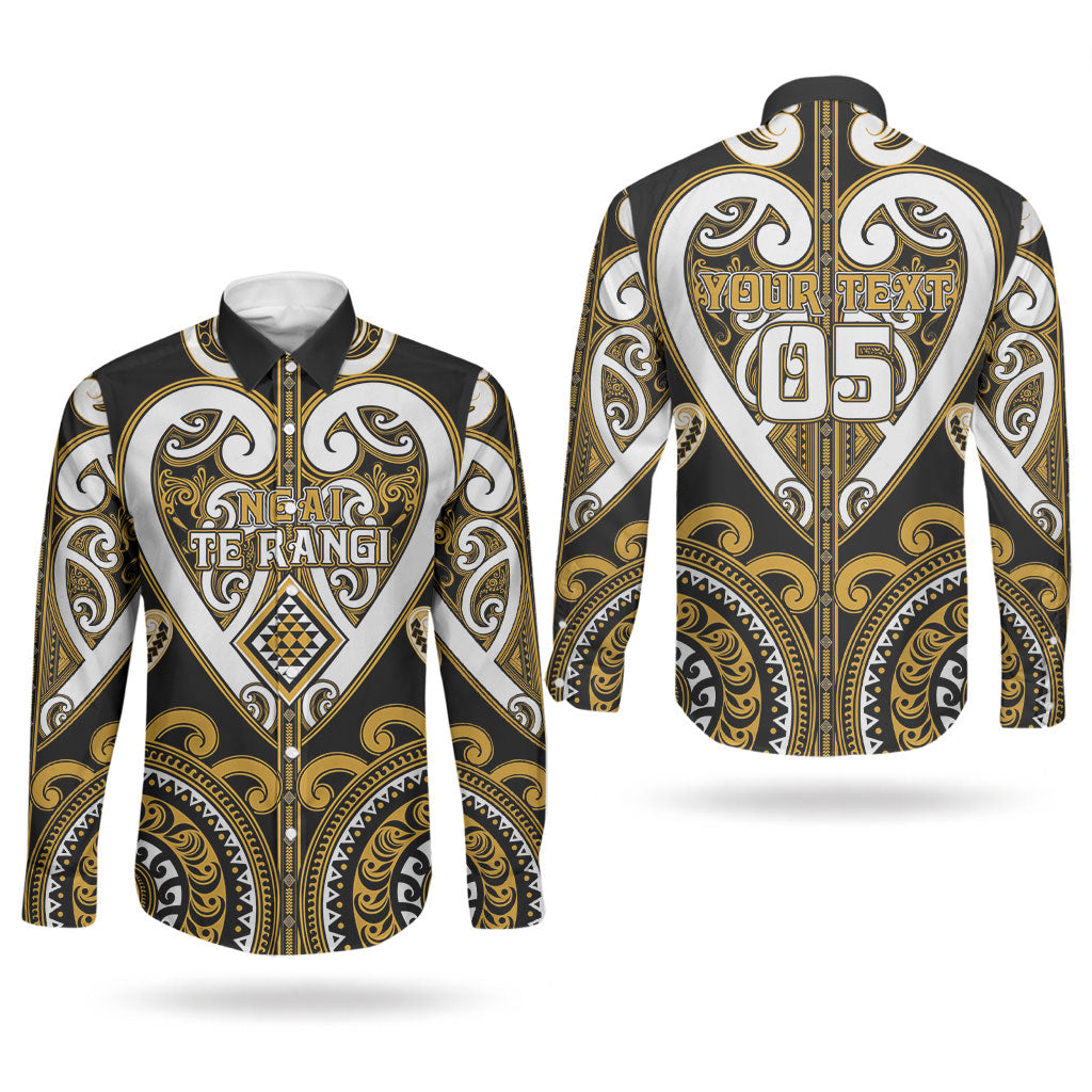 Custom Aotearoa Ngai Te Rangi Couples Matching Short Sleeve Bodycon Dress and Long Sleeve Button Shirt Maori Tribal Pattern LT05 - Polynesian Pride
