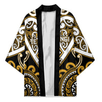 Custom Aotearoa Ngai Te Rangi Kimono Maori Tribal Pattern LT05 Unisex Gold - Polynesian Pride