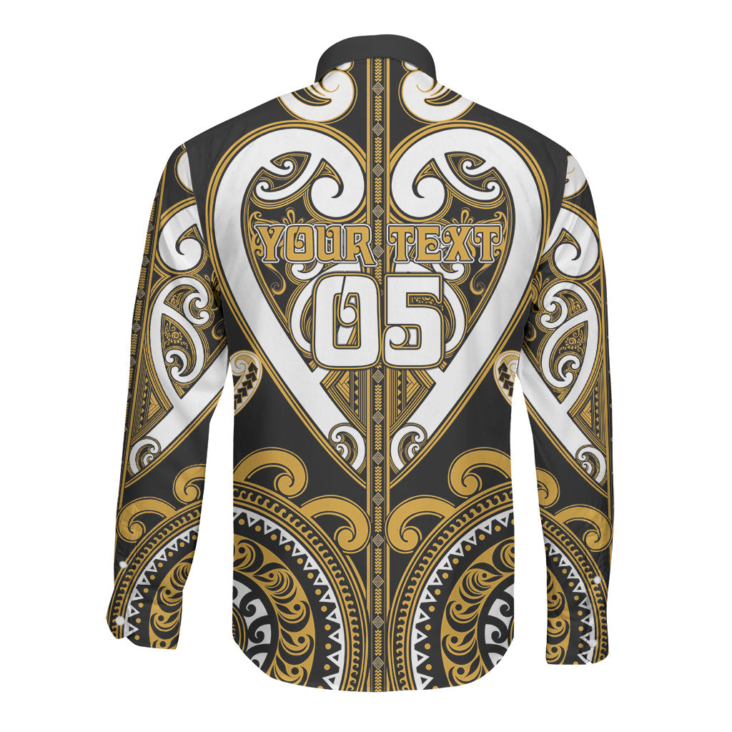 Custom Aotearoa Ngai Te Rangi Long Sleeve Button Shirt Maori Tribal Pattern LT05 - Polynesian Pride