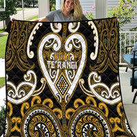 Aotearoa Ngai Te Rangi Quilt Maori Tribal Pattern LT05 Gold - Polynesian Pride