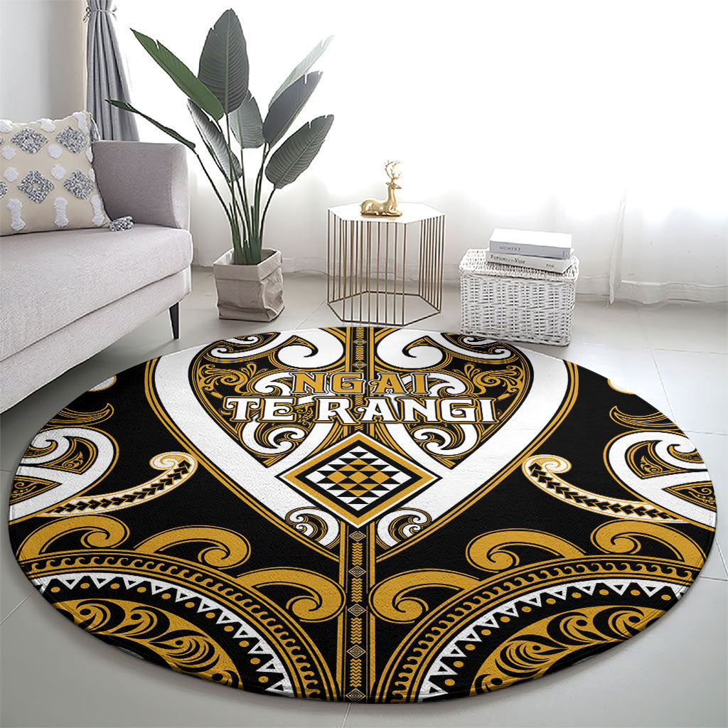 Aotearoa Ngai Te Rangi Round Carpet Maori Tribal Pattern LT05 - Polynesian Pride