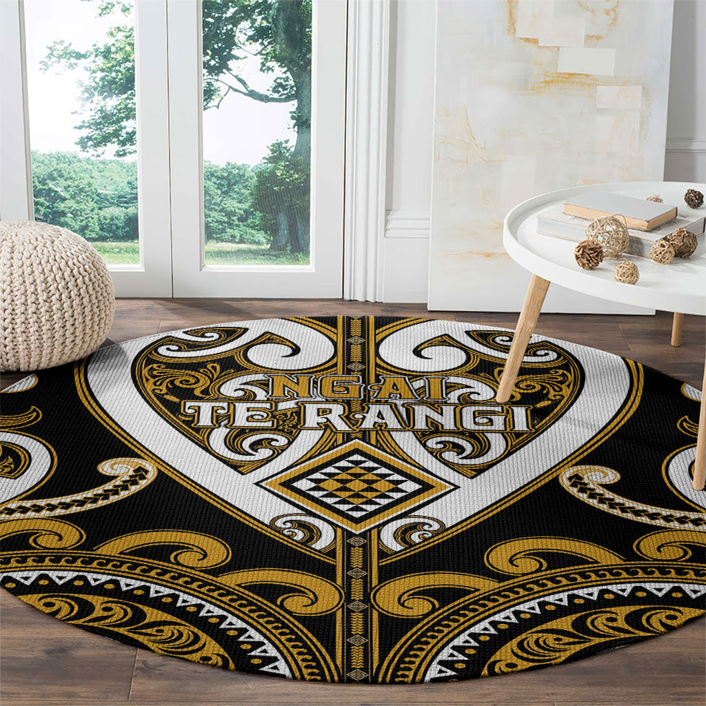 Aotearoa Ngai Te Rangi Round Carpet Maori Tribal Pattern LT05 - Polynesian Pride