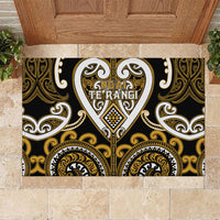 Aotearoa Ngai Te Rangi Rubber Doormat Maori Tribal Pattern LT05 Gold - Polynesian Pride