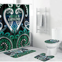 Aotearoa Ngati Ranginui Bathroom Set Maori Tribal Pattern LT05 Bathroom Set (4 pcs) Cyan - Polynesian Pride