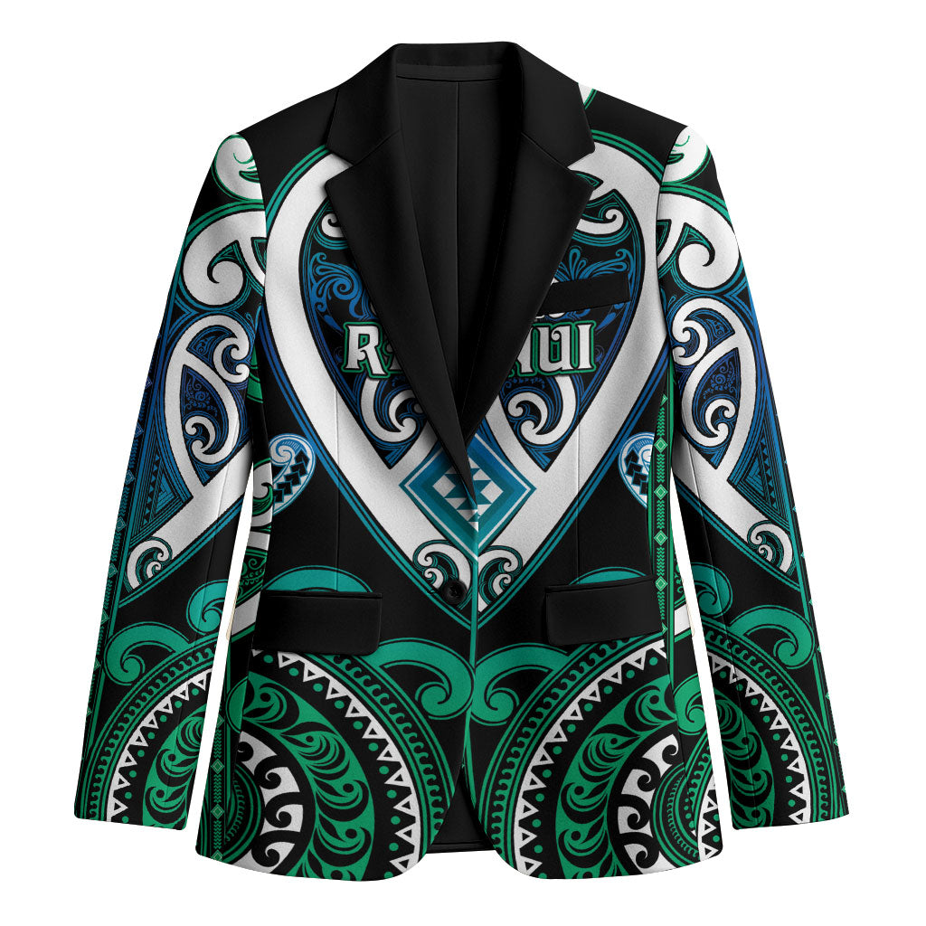 Custom Aotearoa Ngati Ranginui Blazer Maori Tribal Pattern LT05 Unisex Cyan - Polynesian Pride