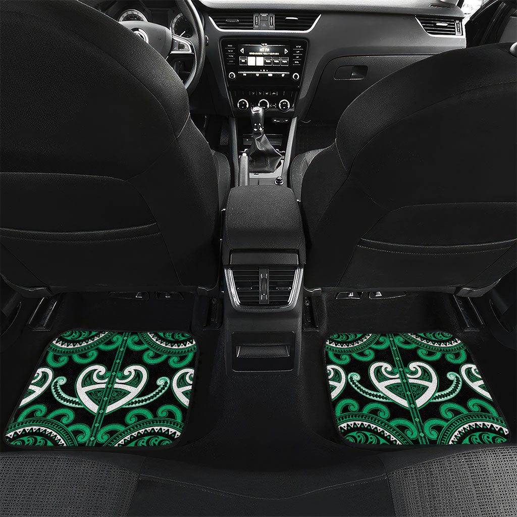 Custom Aotearoa Ngati Ranginui Car Mats Maori Tribal Pattern LT05 Set 2pcs - Back Cyan - Polynesian Pride