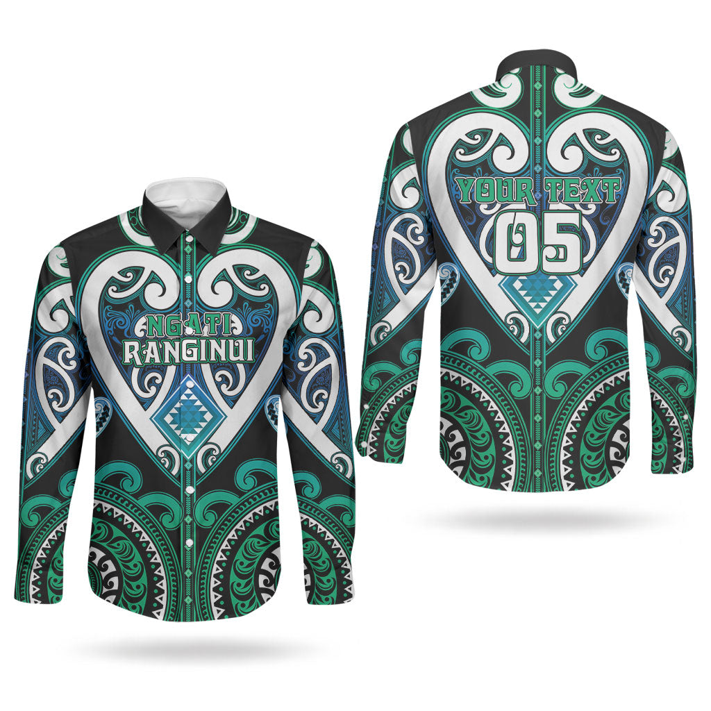 Custom Aotearoa Ngati Ranginui Couples Matching Long Sleeve Bodycon Dress and Long Sleeve Button Shirt Maori Tribal Pattern LT05 - Polynesian Pride