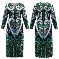 Custom Aotearoa Ngati Ranginui Couples Matching Long Sleeve Bodycon Dress and Long Sleeve Button Shirt Maori Tribal Pattern LT05 - Polynesian Pride