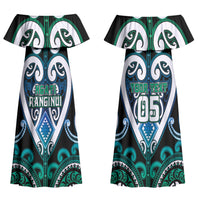 Custom Aotearoa Ngati Ranginui Couples Matching Off Shoulder Maxi Dress and Long Sleeve Button Shirt Maori Tribal Pattern LT05 - Polynesian Pride
