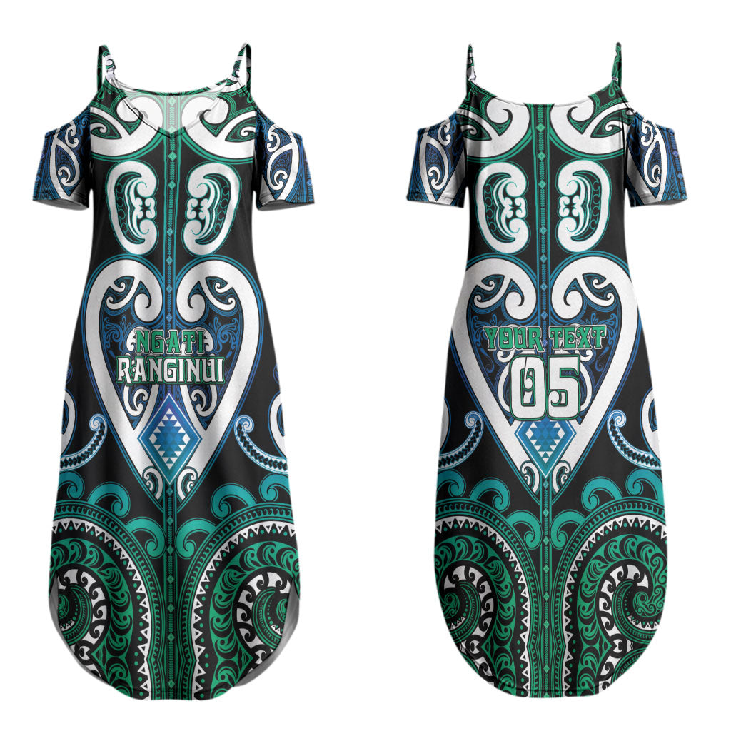 Custom Aotearoa Ngati Ranginui Couples Matching Summer Maxi Dress and Long Sleeve Button Shirt Maori Tribal Pattern LT05 - Polynesian Pride