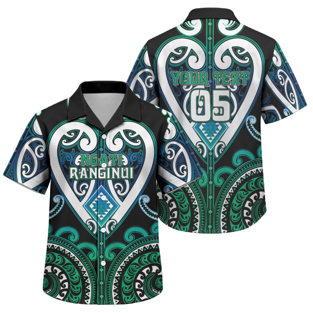Custom Aotearoa Ngati Ranginui Family Matching Long Sleeve Bodycon Dress and Hawaiian Shirt Maori Tribal Pattern LT05 Son's Shirt Cyan - Polynesian Pride