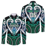 Custom Aotearoa Ngati Ranginui Family Matching Puletasi and Hawaiian Shirt Maori Tribal Pattern LT05 Dad's Shirt - Long Sleeve Cyan - Polynesian Pride