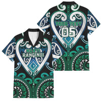 Custom Aotearoa Ngati Ranginui Family Matching Short Sleeve Bodycon Dress and Hawaiian Shirt Maori Tribal Pattern LT05 Dad's Shirt - Short Sleeve Cyan - Polynesian Pride