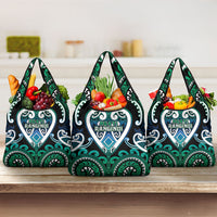 Aotearoa Ngati Ranginui Grocery Bag Maori Tribal Pattern LT05 3-pack One Size Cyan - Polynesian Pride
