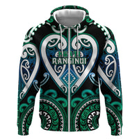 Custom Aotearoa Ngati Ranginui Hoodie Maori Tribal Pattern LT05 Zip Hoodie Cyan - Polynesian Pride