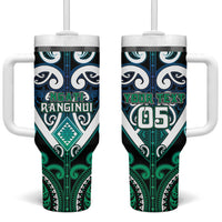 Custom Aotearoa Ngati Ranginui Tumbler With Handle Maori Tribal Pattern LT05 One Size: 40 oz Cyan - Polynesian Pride