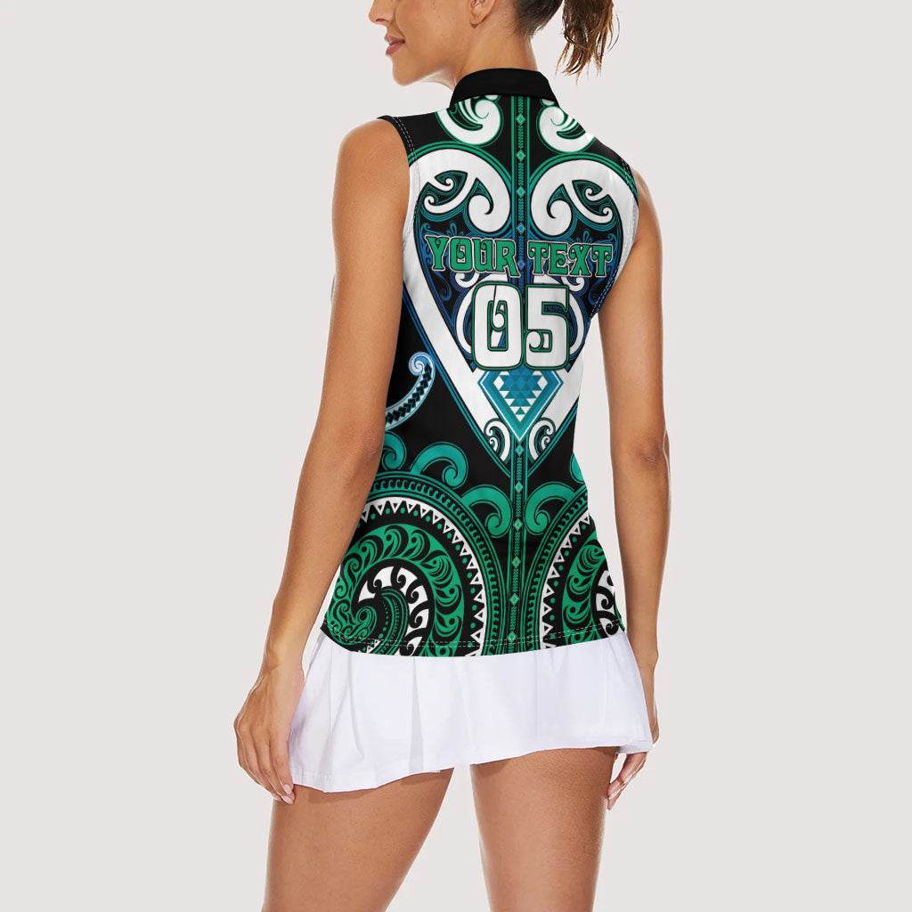 Custom Aotearoa Ngati Ranginui Women Sleeveless Polo Shirt Maori Tribal Pattern LT05 - Polynesian Pride