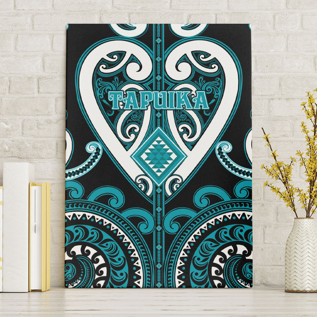 Aotearoa Tapuika Canvas Wall Art Maori Tribal Pattern LT05 Without Frame Teal - Polynesian Pride