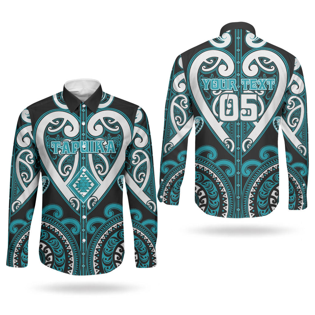 Custom Aotearoa Tapuika Couples Matching Off Shoulder Short Dress and Long Sleeve Button Shirt Maori Tribal Pattern LT05 - Polynesian Pride
