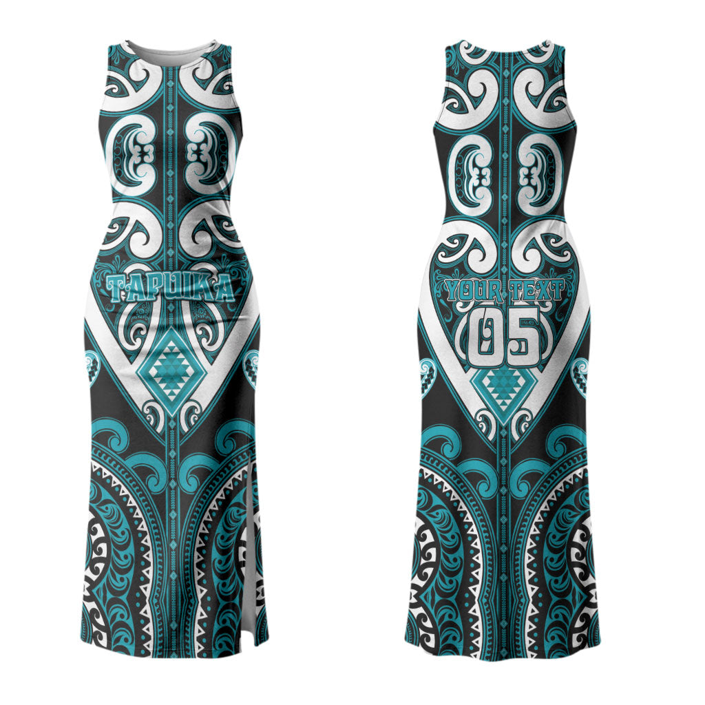 Custom Aotearoa Tapuika Couples Matching Tank Maxi Dress and Long Sleeve Button Shirt Maori Tribal Pattern LT05 - Polynesian Pride