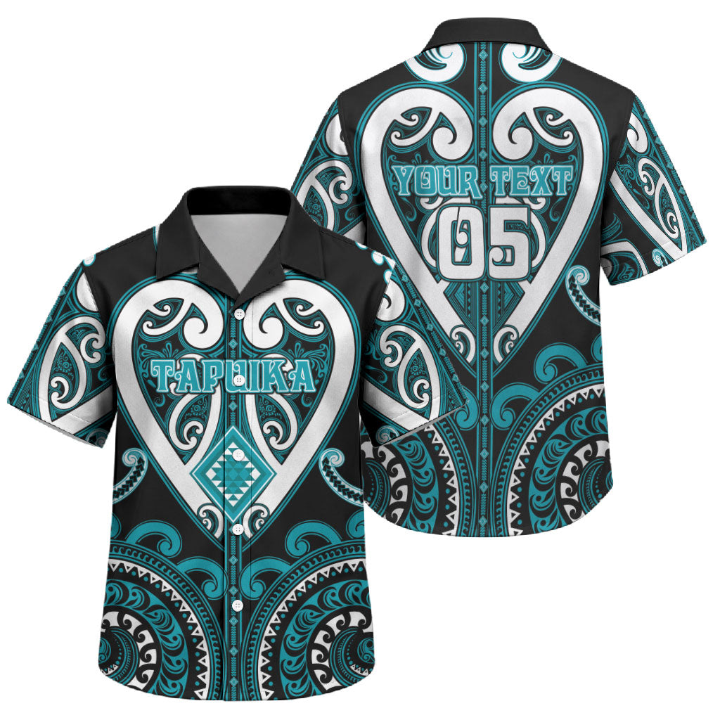 Custom Aotearoa Tapuika Family Matching Mermaid Dress and Hawaiian Shirt Maori Tribal Pattern LT05 Son's Shirt Teal - Polynesian Pride