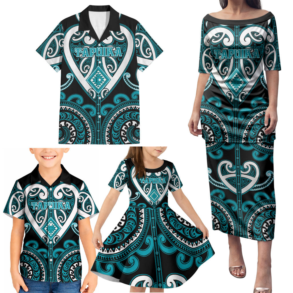Custom Aotearoa Tapuika Family Matching Puletasi and Hawaiian Shirt Maori Tribal Pattern LT05 - Polynesian Pride