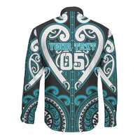 Custom Aotearoa Tapuika Long Sleeve Button Shirt Maori Tribal Pattern LT05 - Polynesian Pride