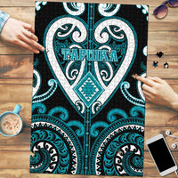 Aotearoa Tapuika Puzzle Maori Tribal Pattern LT05 Teal - Polynesian Pride