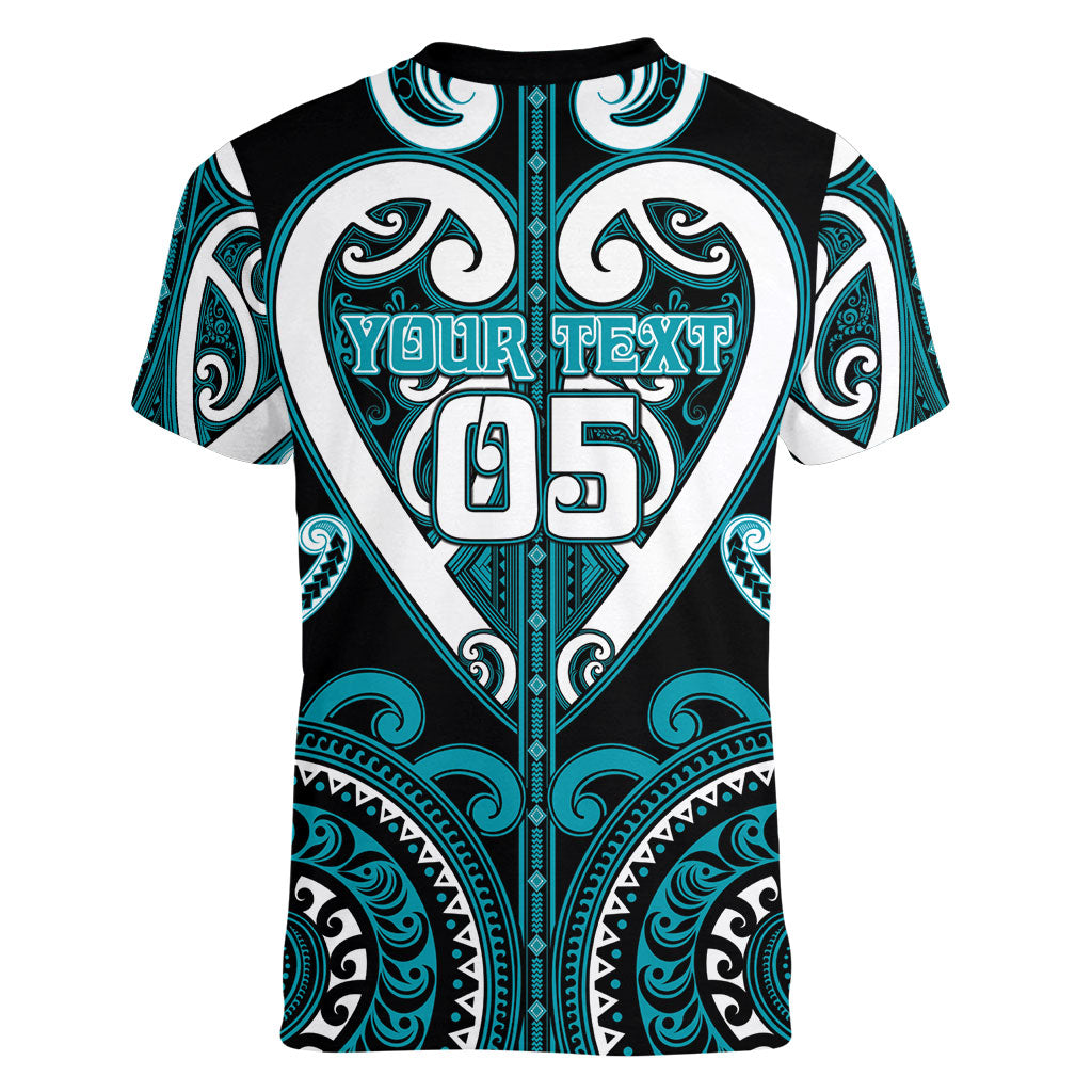 Custom Aotearoa Tapuika Women V-Neck T-Shirt Maori Tribal Pattern LT05 - Polynesian Pride
