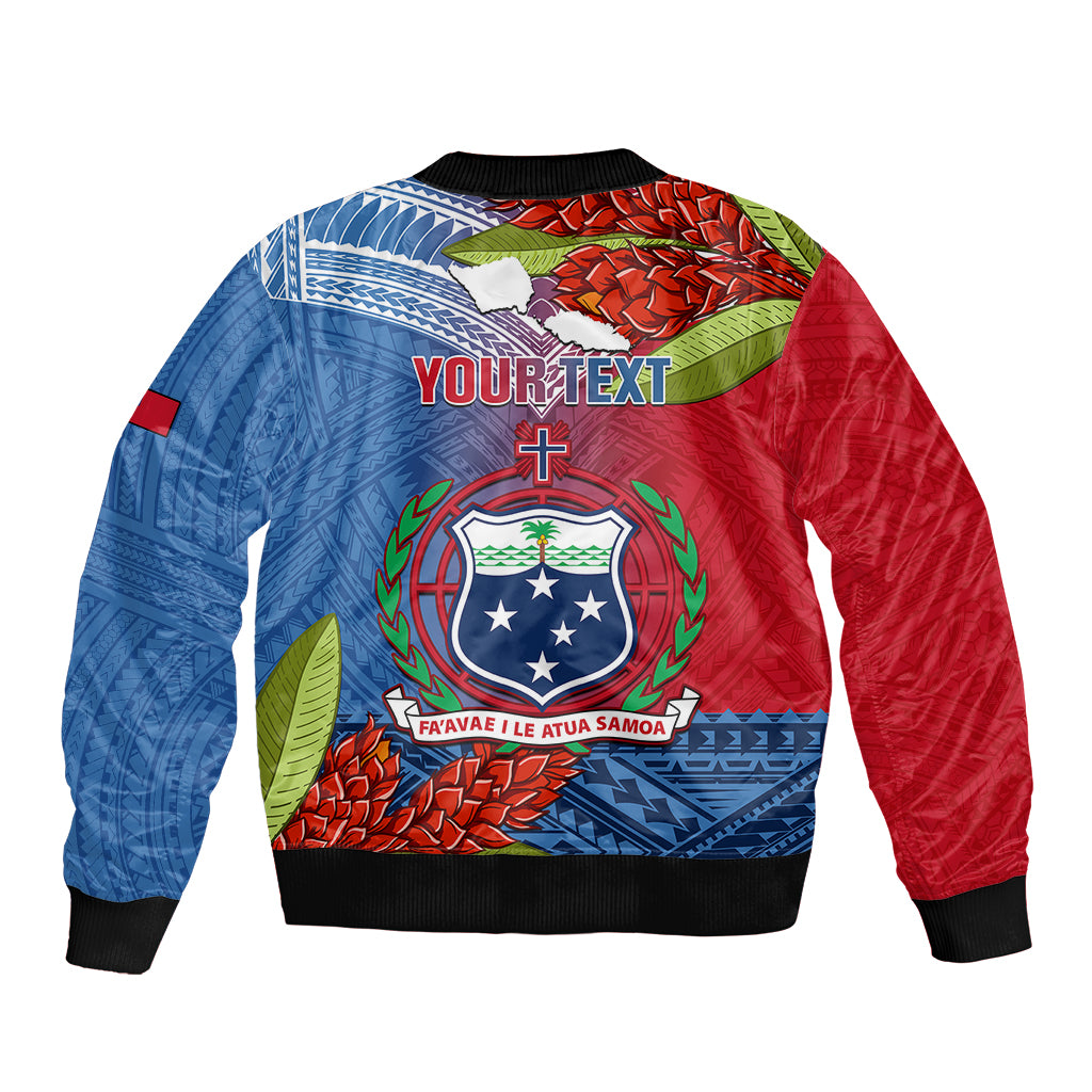 Personalized Samoa Bomber Jacket Teuila Torch Ginger Mix Polynesian Tribal LT05 - Polynesian Pride