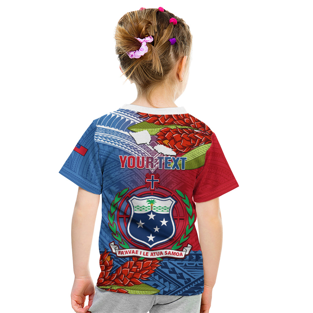 Personalized Samoa Kid T Shirt Teuila Torch Ginger Mix Polynesian Tribal LT05 - Polynesian Pride