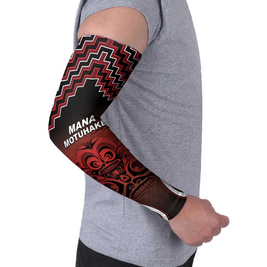 Aotearoa Mana Motuhake Arm Sleeves Poutama With Maori Pattern - Polynesian Pride