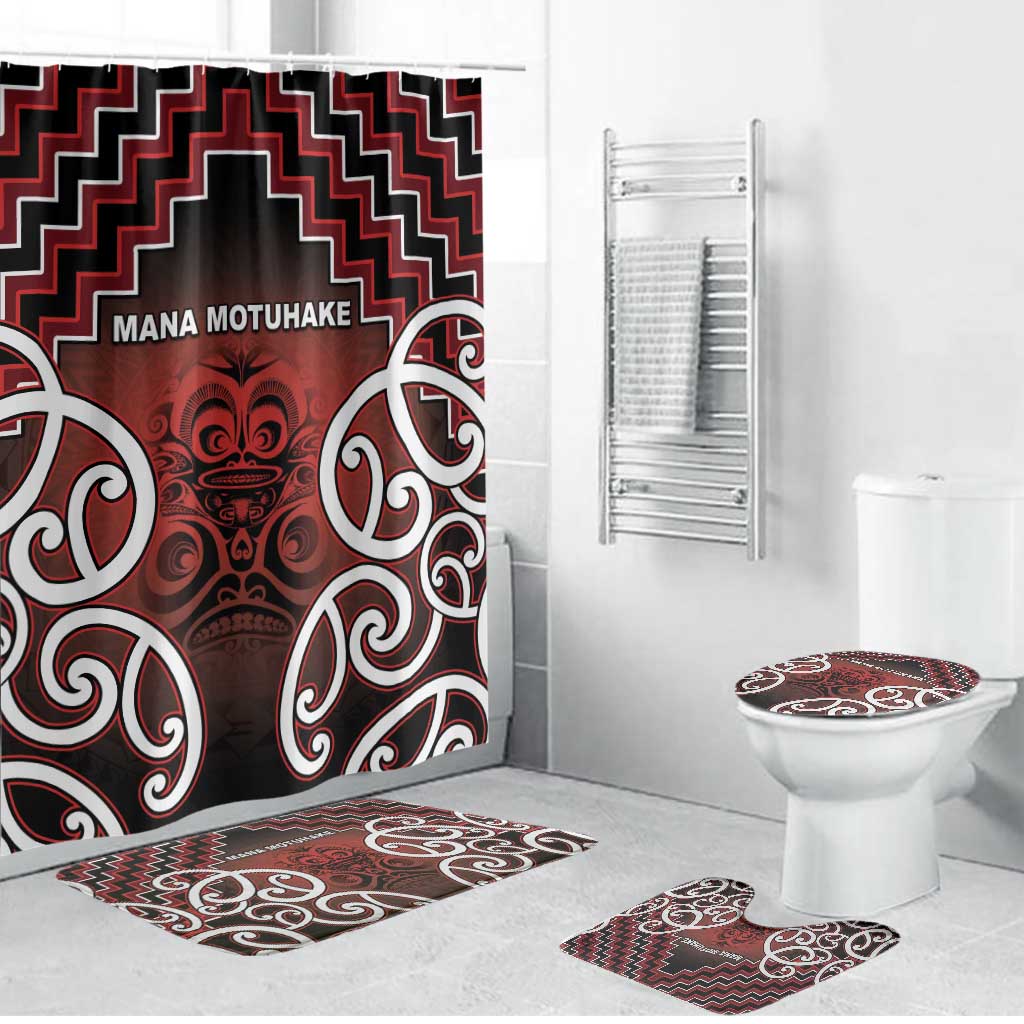 Aotearoa Mana Motuhake Bathroom Set Poutama With Maori Pattern - Polynesian Pride