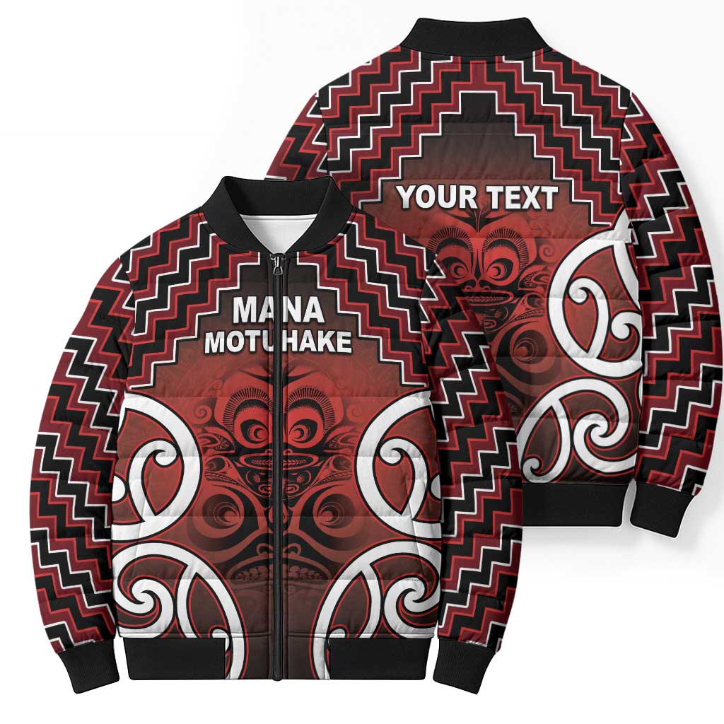 Personalised Aotearoa Mana Motuhake Bomber Puffer Jacket Poutama With Maori Pattern - Polynesian Pride