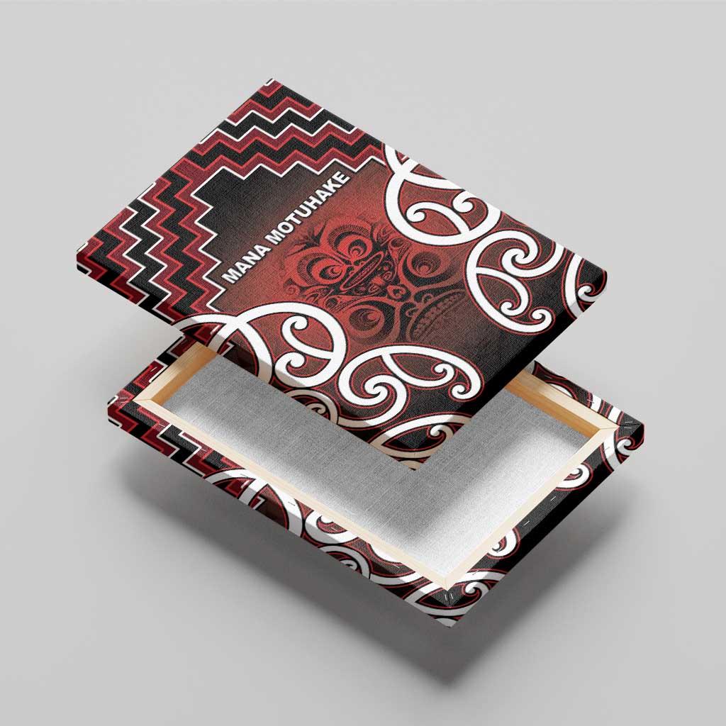 Aotearoa Mana Motuhake Canvas Wall Art Poutama With Maori Pattern - Polynesian Pride