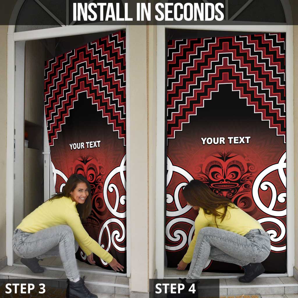 Aotearoa Mana Motuhake Door Cover Poutama With Maori Pattern - Polynesian Pride