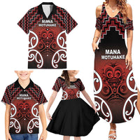 Personalised Aotearoa Mana Motuhake Family Matching Summer Maxi Dress and Hawaiian Shirt Poutama With Maori Pattern - Polynesian Pride