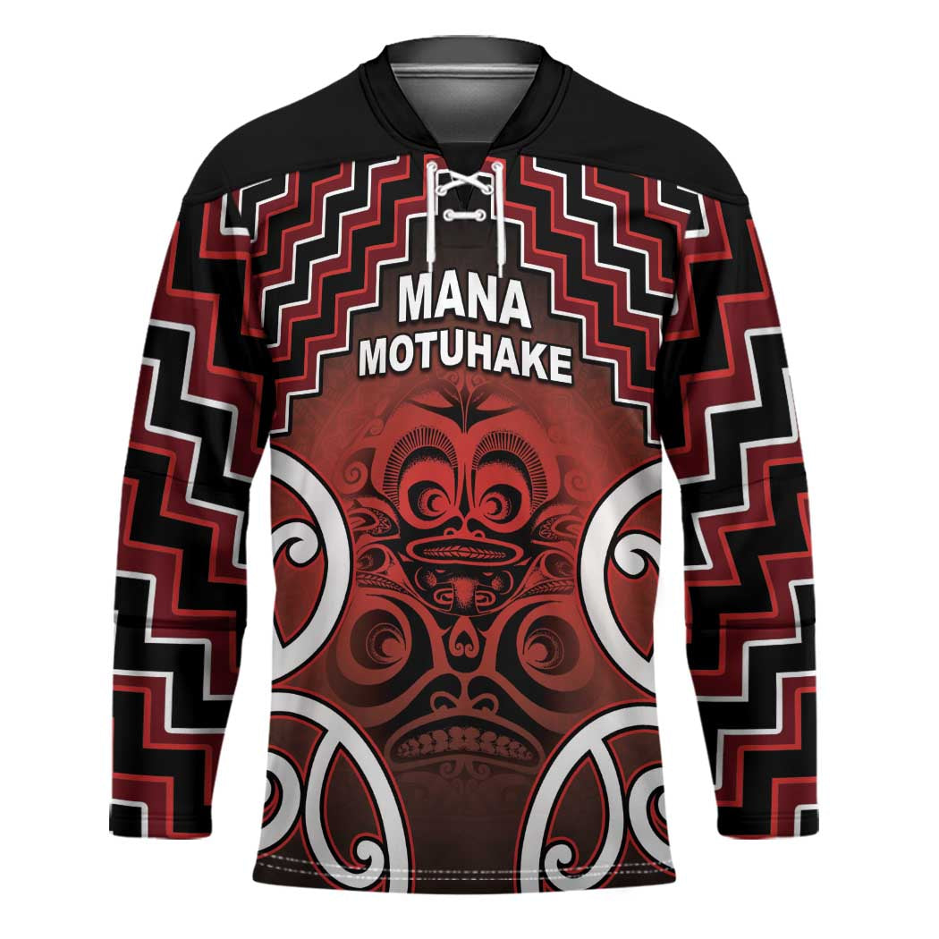 Personalised Aotearoa Mana Motuhake Hockey Jersey Poutama With Maori Pattern LT05 Unisex Red - Polynesian Pride