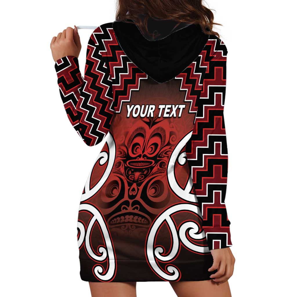 Personalised Aotearoa Mana Motuhake Hoodie Dress Poutama With Maori Pattern - Polynesian Pride