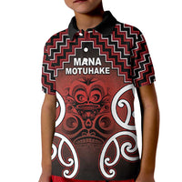 Personalised Aotearoa Mana Motuhake Kid Polo Shirt Poutama With Maori Pattern - Polynesian Pride
