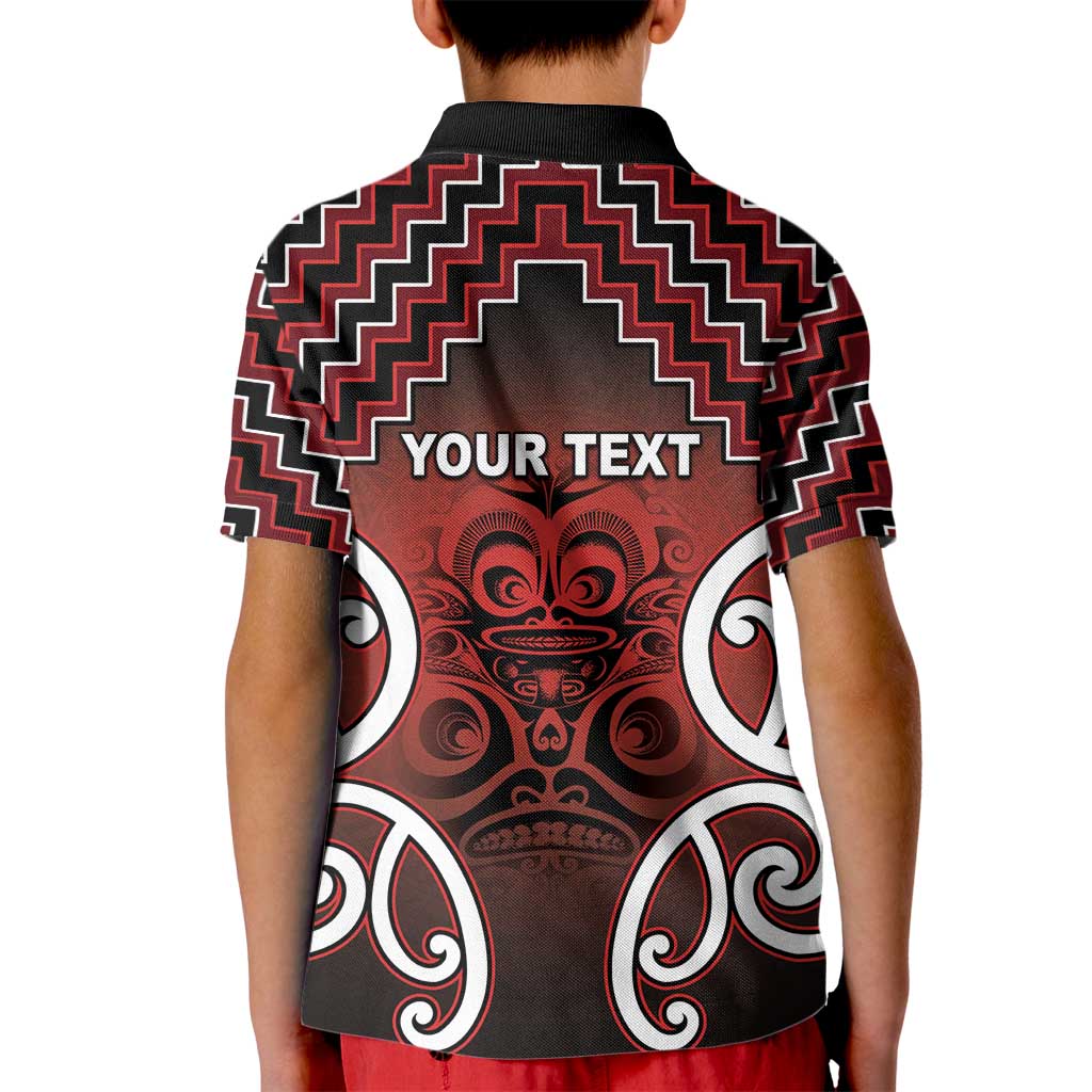 Personalised Aotearoa Mana Motuhake Kid Polo Shirt Poutama With Maori Pattern - Polynesian Pride