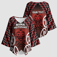 Personalised Aotearoa Mana Motuhake Kimono Sleeve Blouse Poutama With Maori Pattern - Polynesian Pride